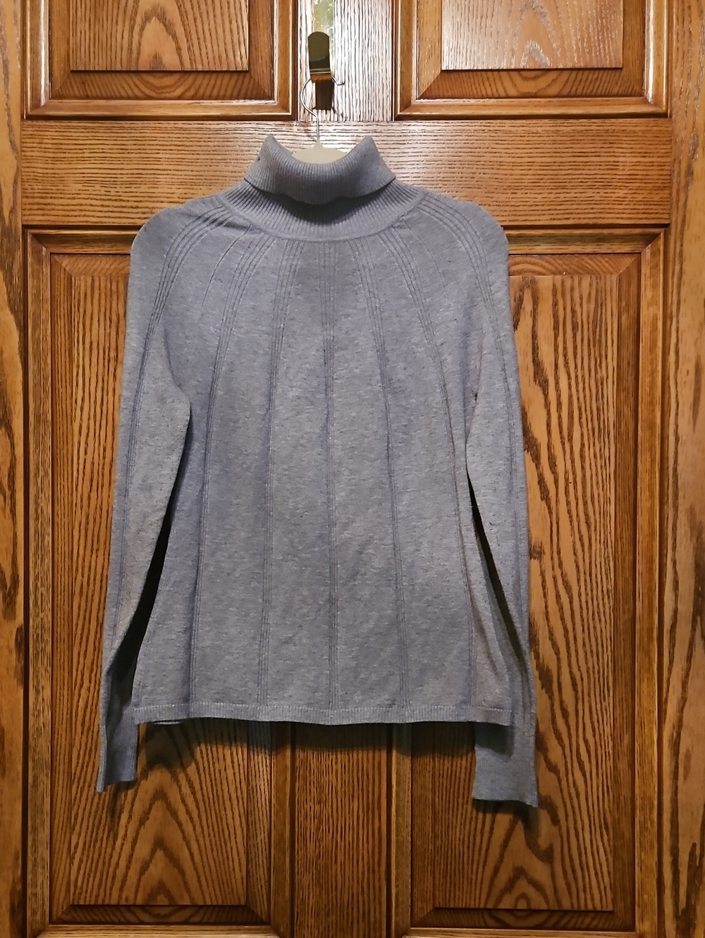 White House Black Market Gray Ribbed Turtleneck Sweater